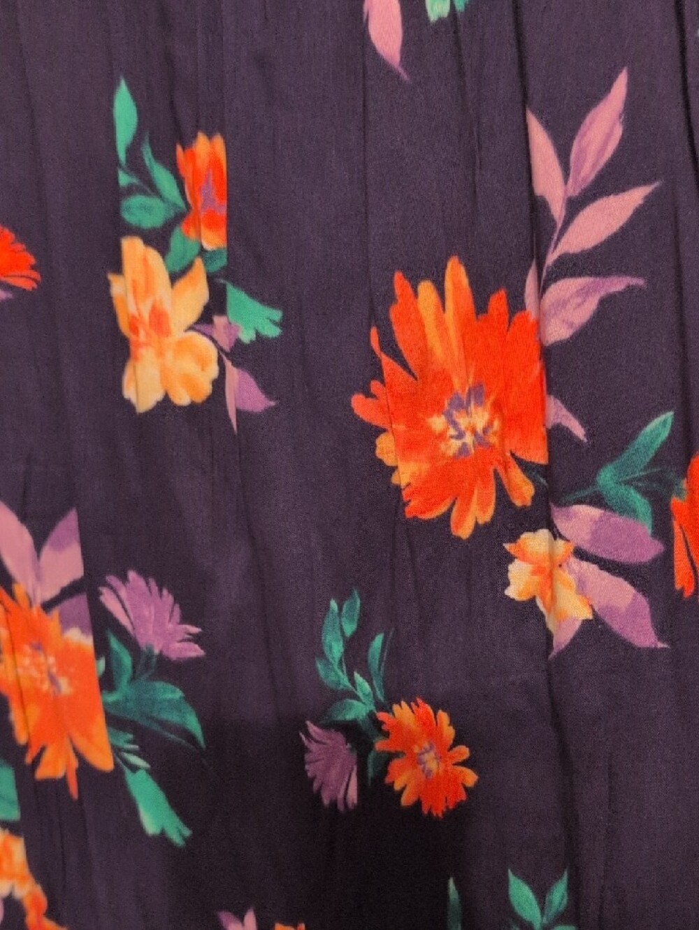 croft & barrow Navy Floral Sleeveless Maxi Dress with Orange & Purple Blooms - Picture 4 of 5
